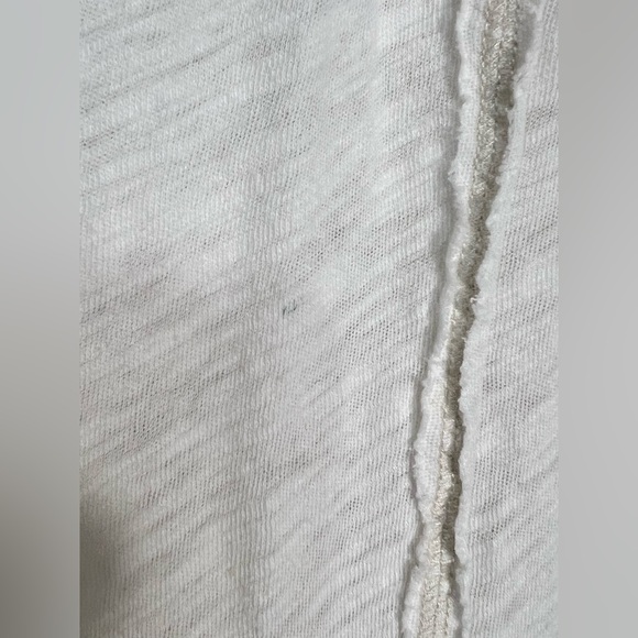 Free People Aster Henley Oversized Boho White Short Sleeved Top Medium - Picture 6 of 13